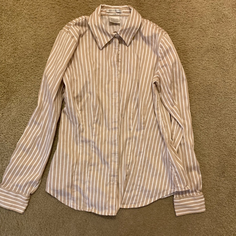 Van Heusen Studio Tan Striped Shirt